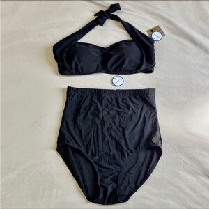 NEW | Classic High Waist Bikini Set | Size 18 | Black